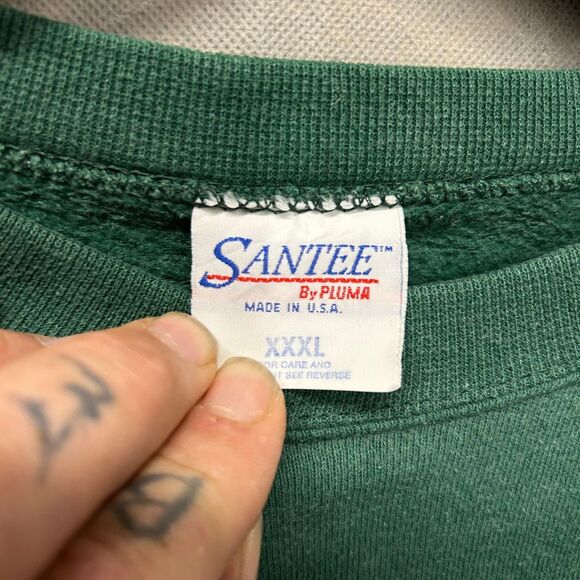 VTG 1996 Atlantic Coca-Cola Days Green Santa Sweatshirt Santee XXXL USA Made - Picture 4 of 7